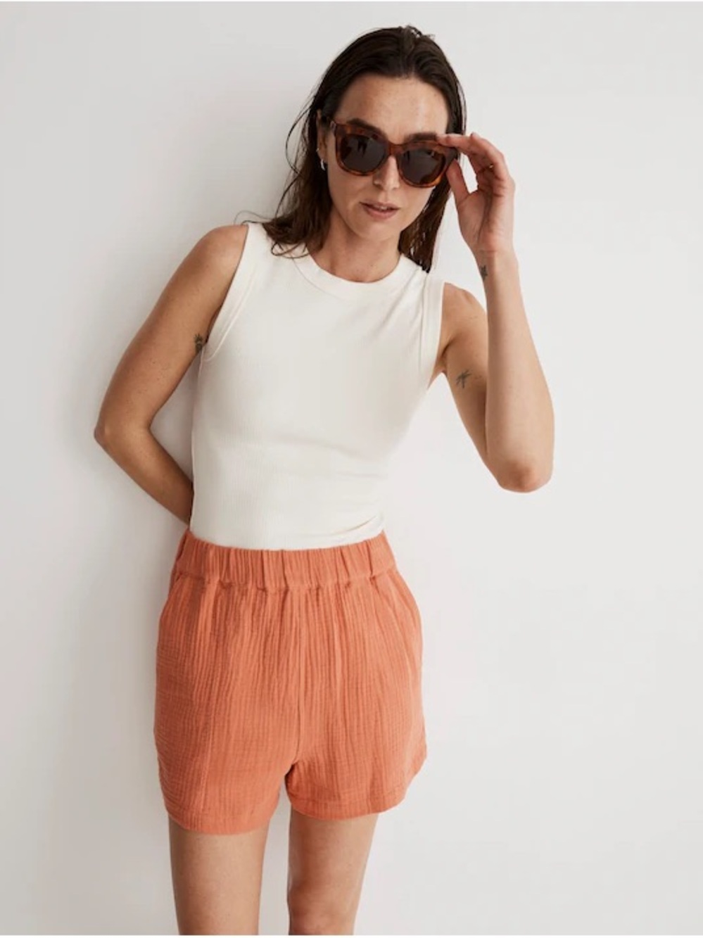 MADEWELL Easy Pull On Shorts in Lightspun